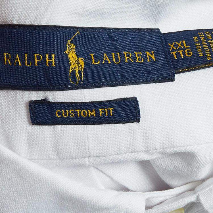 Pre Owned Ralph Lauren White Cotton Custom Fit Shirt XXL