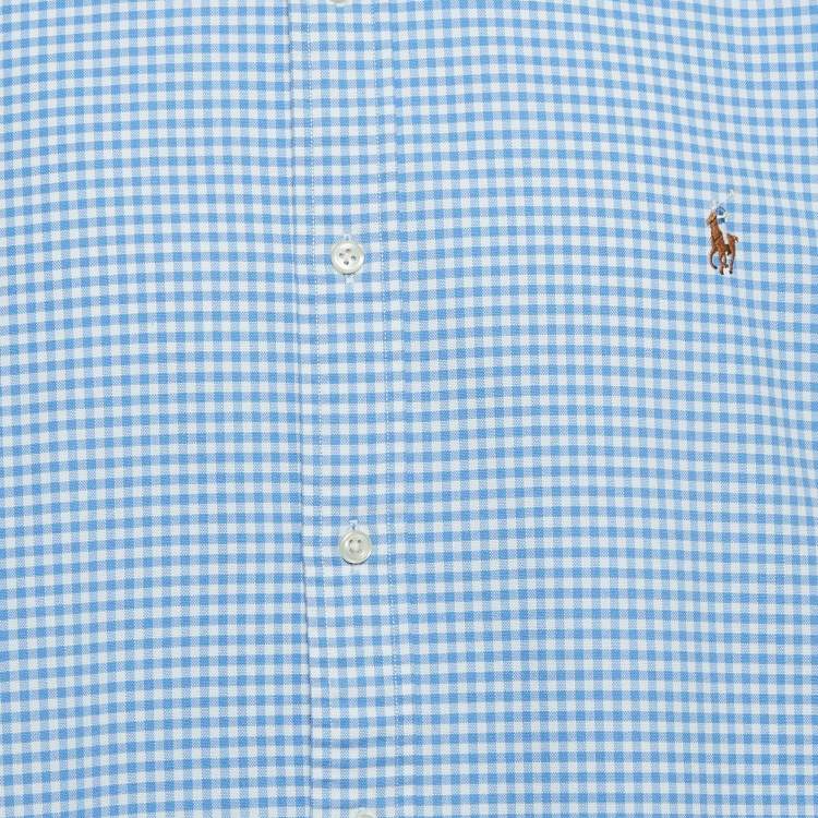 Pre Owned Polo Ralph Lauren Blue Gingham Cotton Shirt XXL