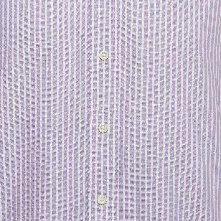 Pre Owned Ralph Lauren Purple Striped Cotton Buttoned Down Shirt M