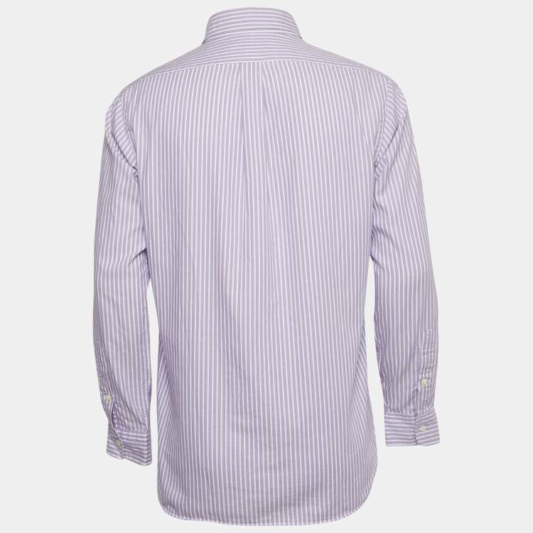 Pre Owned Ralph Lauren Purple Striped Cotton Buttoned Down Shirt M