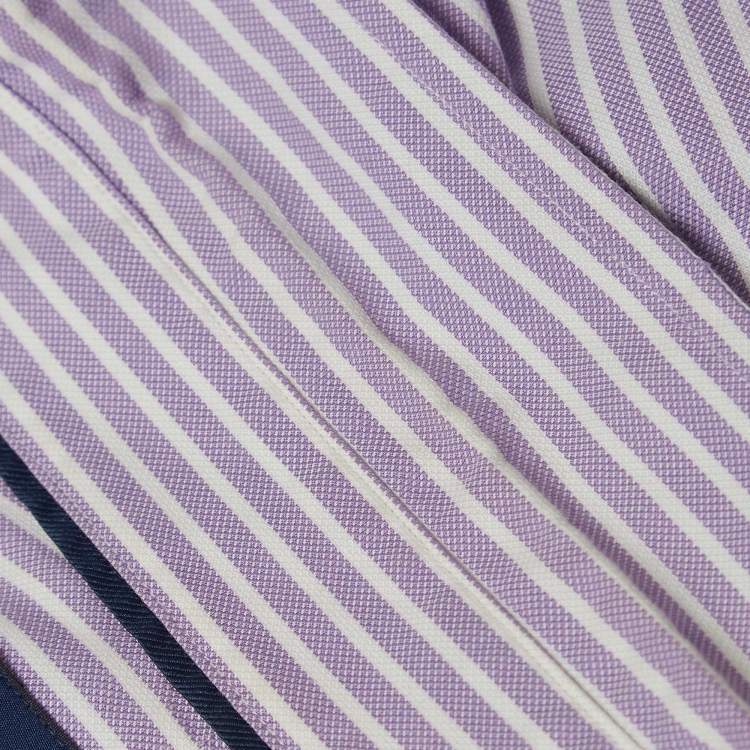 Pre Owned Ralph Lauren Purple Striped Cotton Buttoned Down Shirt M