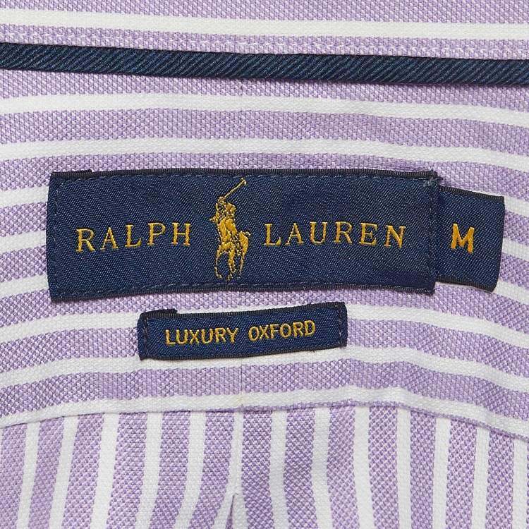 Pre Owned Ralph Lauren Purple Striped Cotton Buttoned Down Shirt M