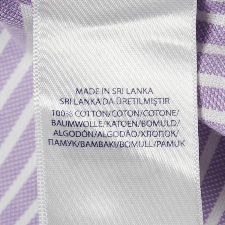 Pre Owned Ralph Lauren Purple Striped Cotton Buttoned Down Shirt M