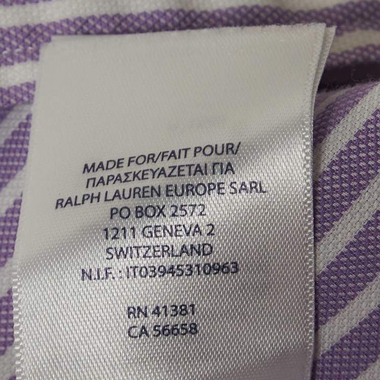Pre Owned Ralph Lauren Purple Striped Cotton Buttoned Down Shirt M