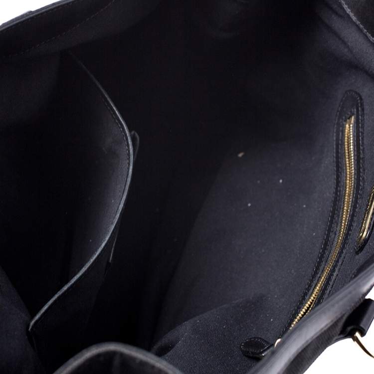 مملوكة مسبقًا Ralph Lauren Black Canvas and Leather Shopper Tote