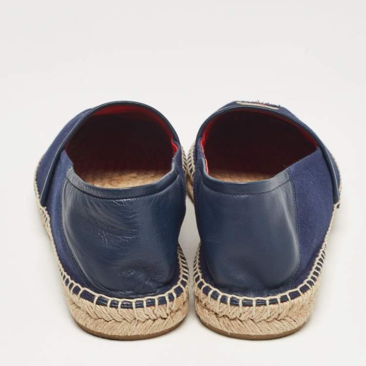 Pre Owned Ralph Lauren Navy Blue Denim Slip On Espadrille Size 41