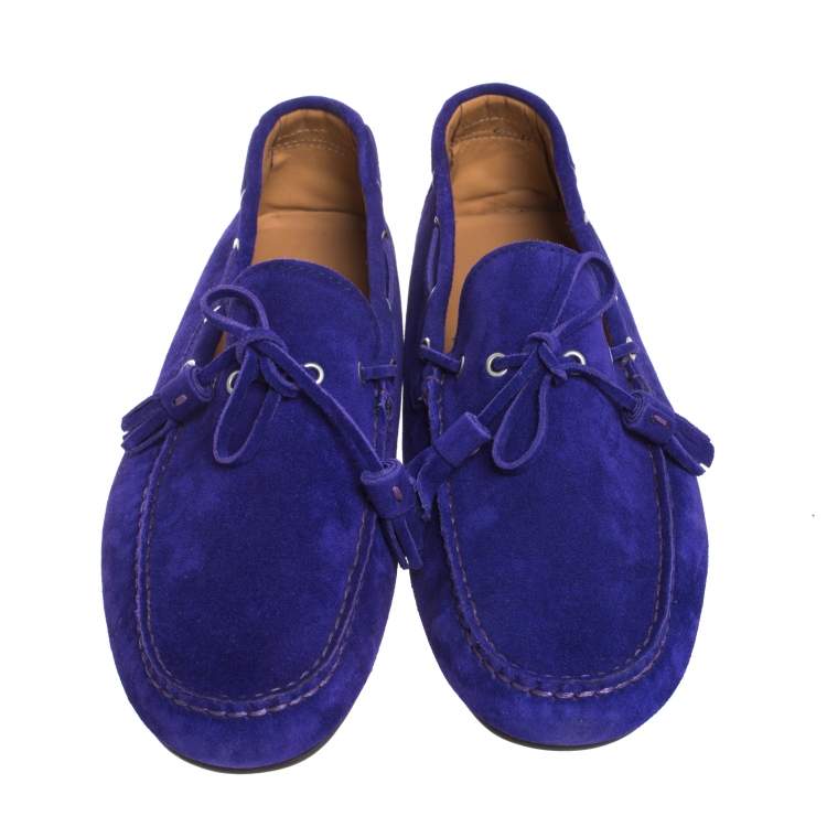 Pre Owned Ralph Lauren Purple Suede Harold Tassel Loafers Size 45