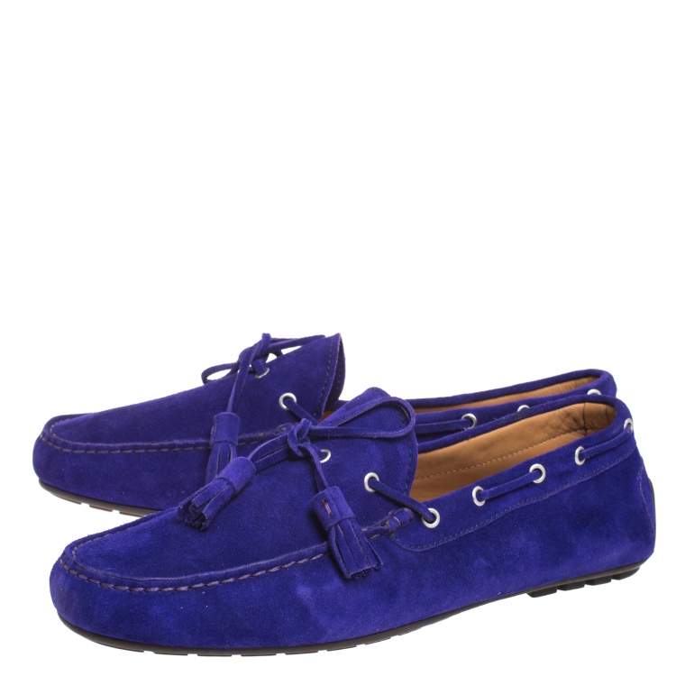 Pre Owned Ralph Lauren Purple Suede Harold Tassel Loafers Size 45