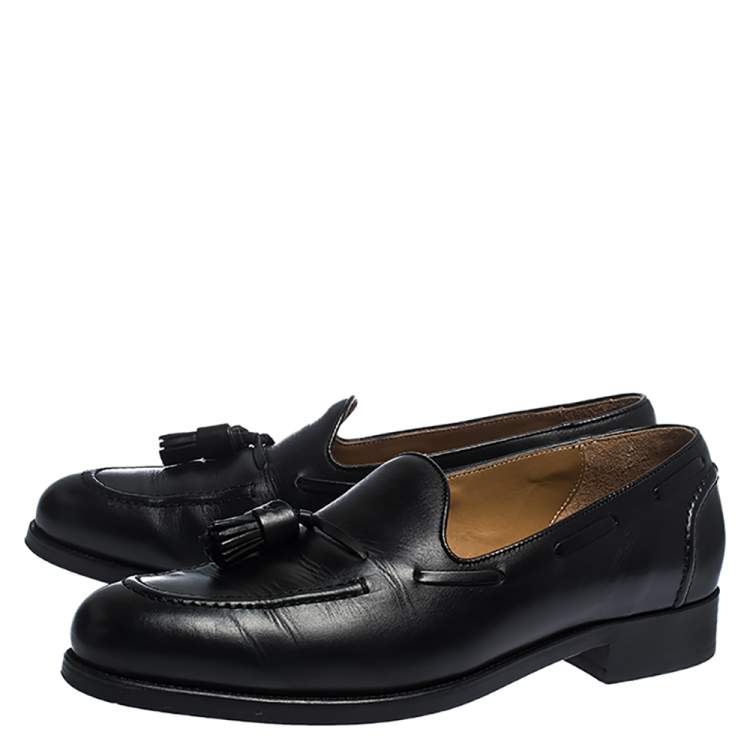 Pre Owned Ralph Lauren Black Leather Tassel Detail Loafers Size 44