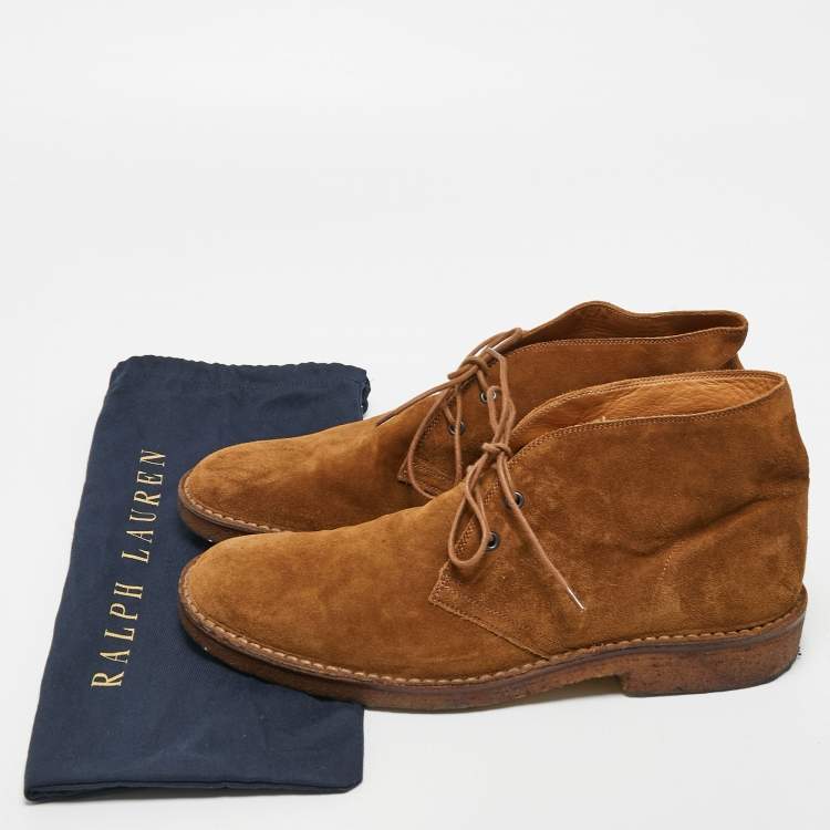 Pre Owned Ralph Lauren Brown Suede Ankle High Boots Size 44