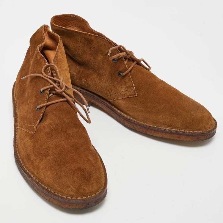 Pre Owned Ralph Lauren Brown Suede Ankle High Boots Size 44