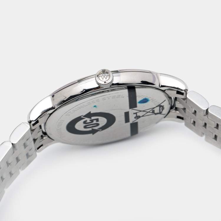 Pre Owned Raymond Weil White Stainless Steel Toccata 5488-ST-0300 Men's Wristwatch 39 mm