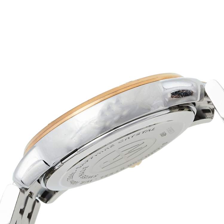 Pre Owned Raymond Weil Cream Two-Tone Stainless Steel Tango Chronograph 4891 Men's Wristwatch 40 mm