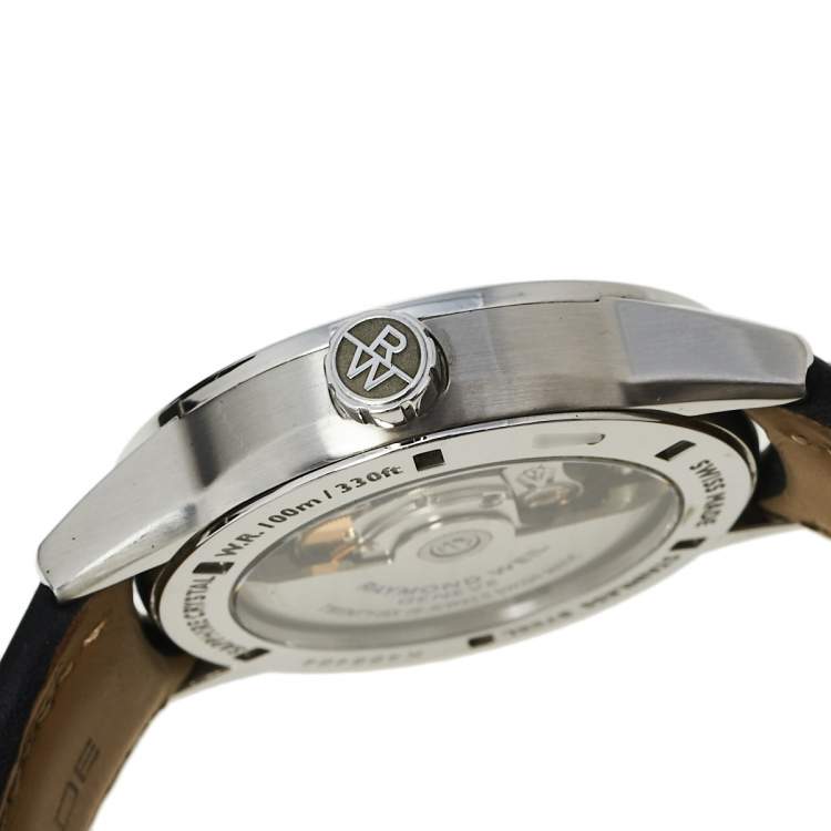 Pre Owned Raymond Weil Black Stainless Steel Leather Freelancer 2740-STC-20021 Automatic Men's Wristwatch 42.50 mm
