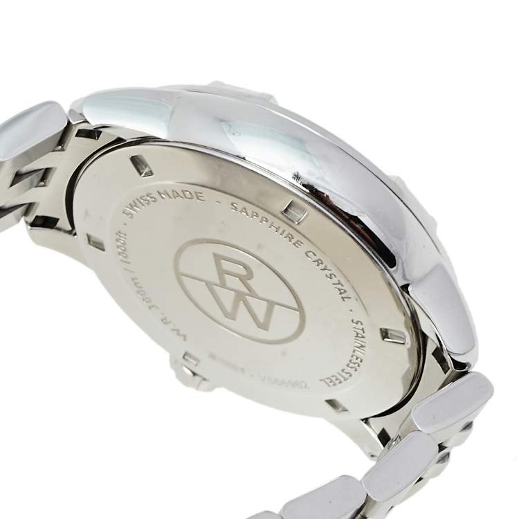Pre Owned Raymond Weil Grey Stainless Steel Tango 8160-ST-00608 Men's Wristwatch 41 mm