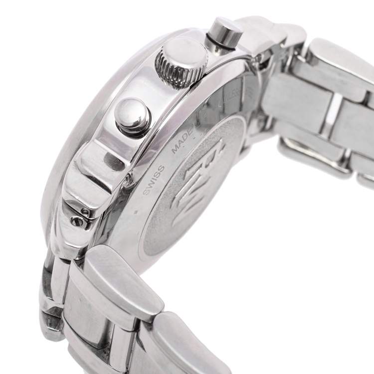 Pre Owned Raymond Weil White Stainless Steel Saxo 7720 Men's Wristwatch 37 mm