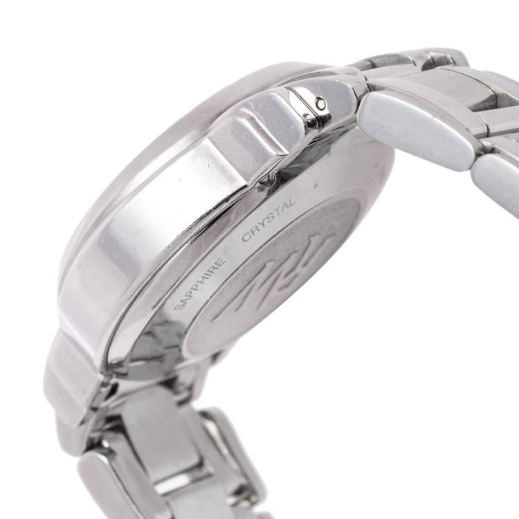 Pre Owned Raymond Weil White Stainless Steel Saxo 7720 Men's Wristwatch 37 mm