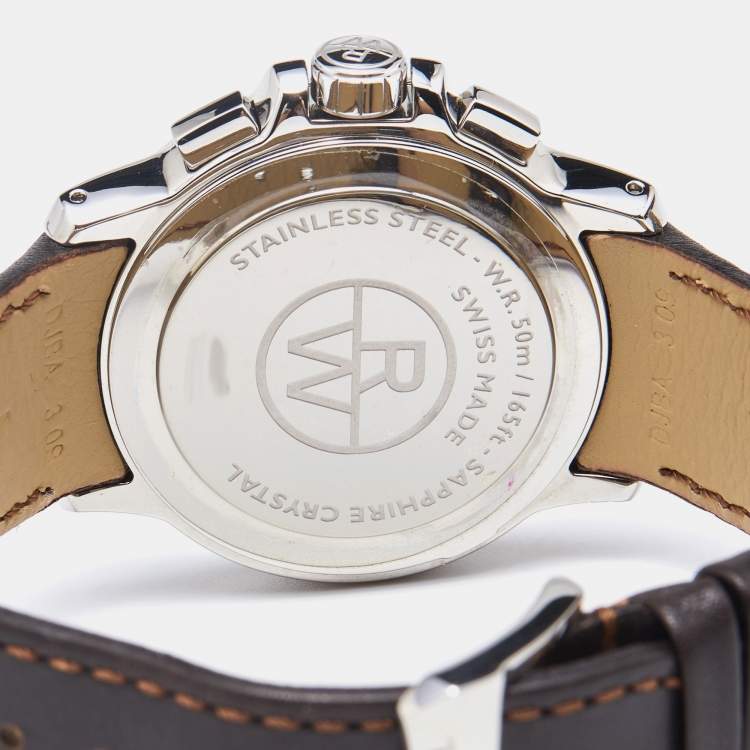 Pre Owned Raymond Weil Ivory Stainless Steel Leather Tango 4899-STC-00809 Men's Wristwatch 40 mm