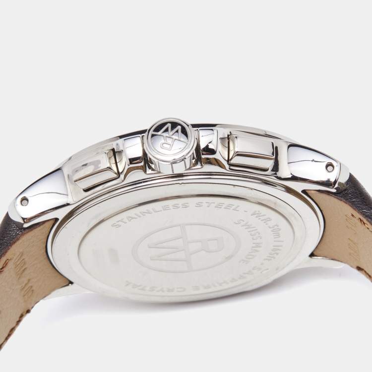 Pre Owned Raymond Weil Ivory Stainless Steel Leather Tango 4899-STC-00809 Men's Wristwatch 40 mm