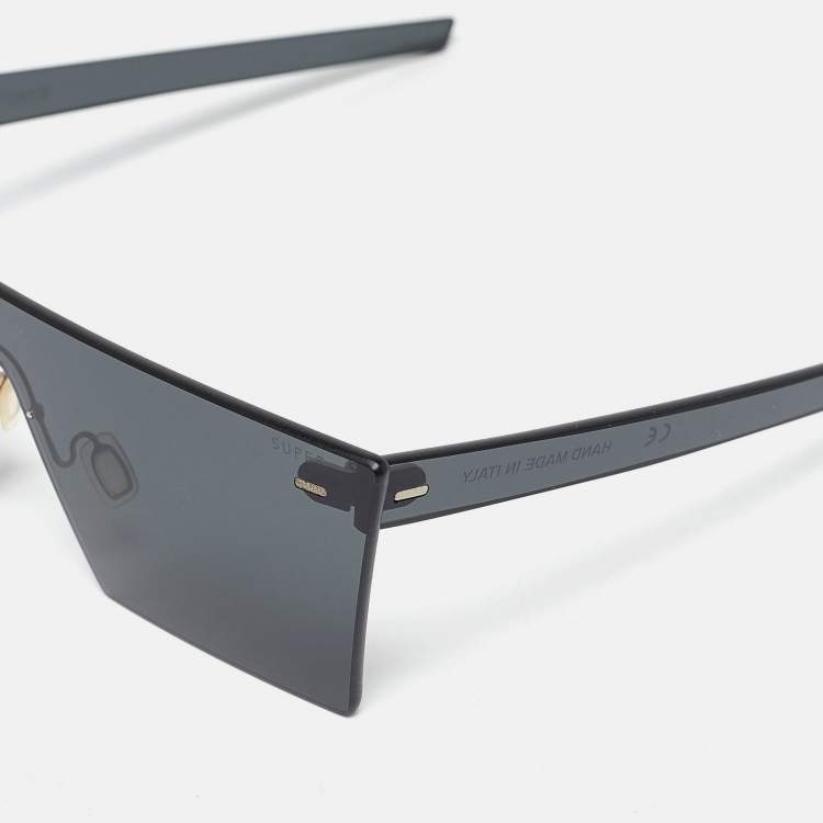 Pre Owned RETROSUPERFUTURE Black UFR/AB6/R/2 Shield Sunglasses