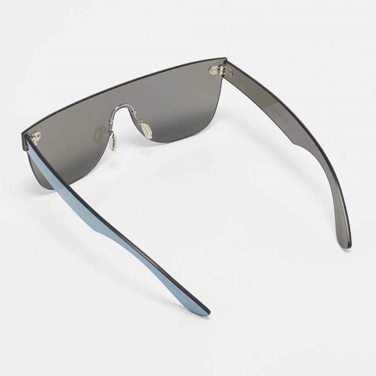 Pre Owned By Retrosuperfuture Grey Mirror Tuttolente Flat Shield Sunglasses