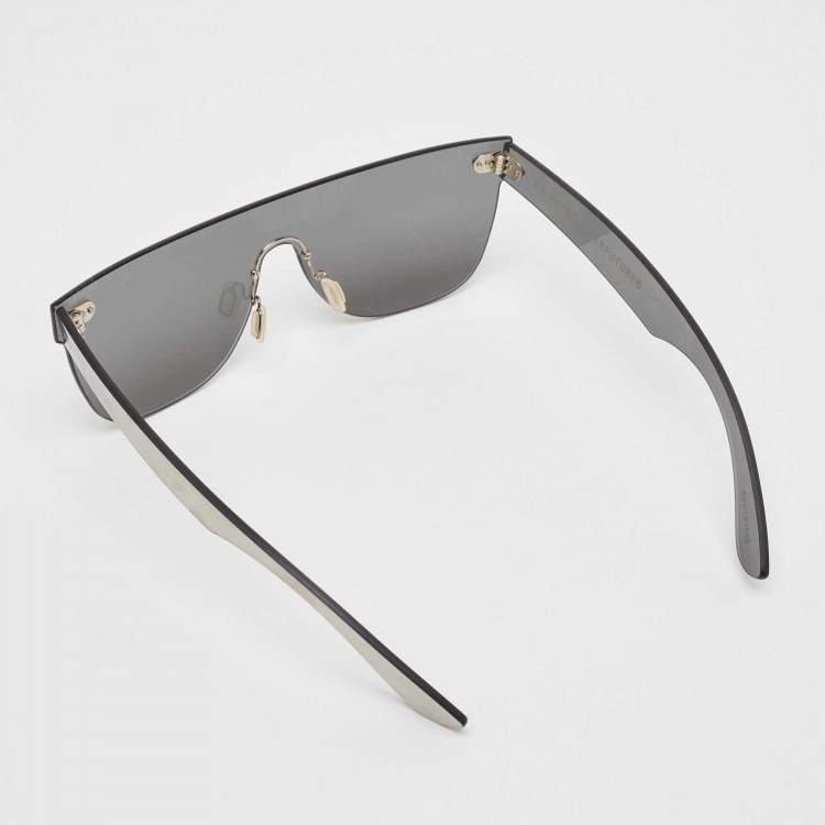 Pre Owned By Retrosuperfuture Grey Mirror Tuttolente Flat Shield Sunglasses