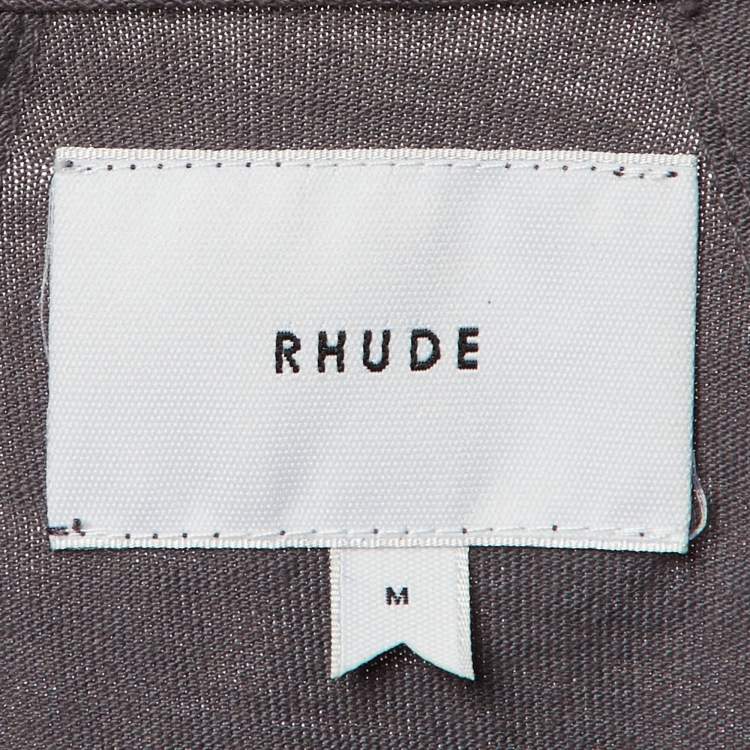 Pre Owned Rhude Vintage Grey Cotton Off Road Print Crew Neck Raceway T-Shirt M