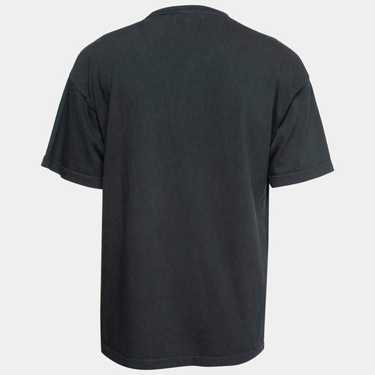 مملوكة مسبقًا Rhude Grey Cotton Logo Printed Short Sleeve T-Shirt M
