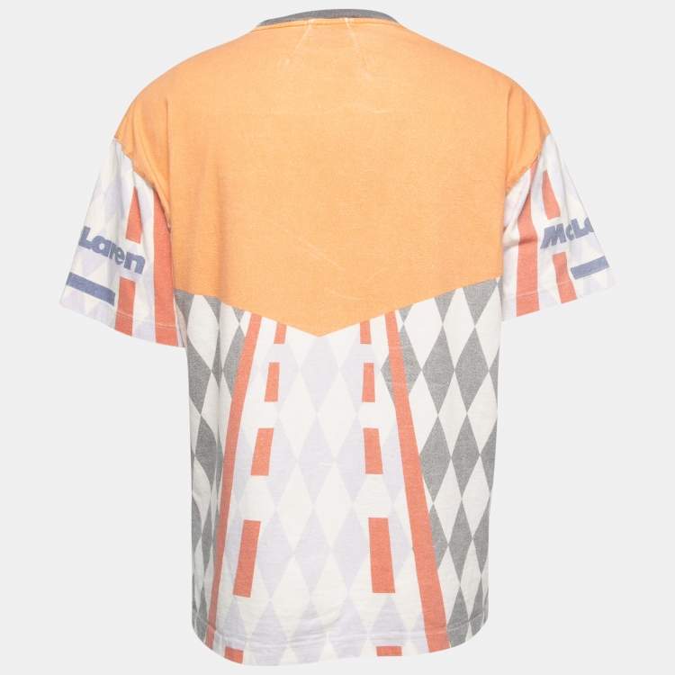 Pre Owned Rhude X McClaren Orange Rcing Team Print Cotton Crew Neck T-Shirt M