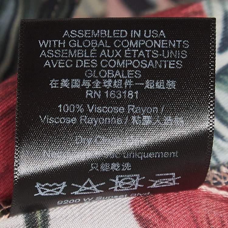 Pre Owned Rhude Pink Tropical Print Hawaiian Shirt L