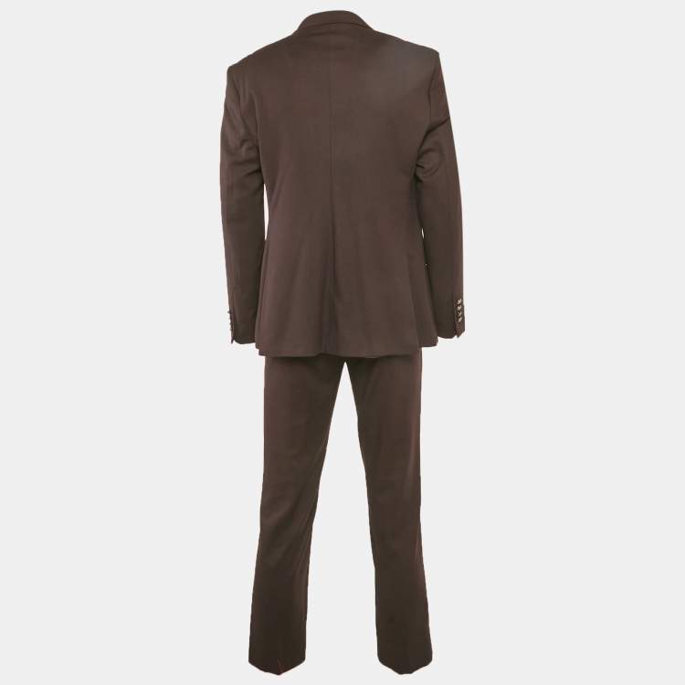 Pre Owned Ricci Di Napoli Burgundy Wool Slim Fit Suit Set XXL/XL 