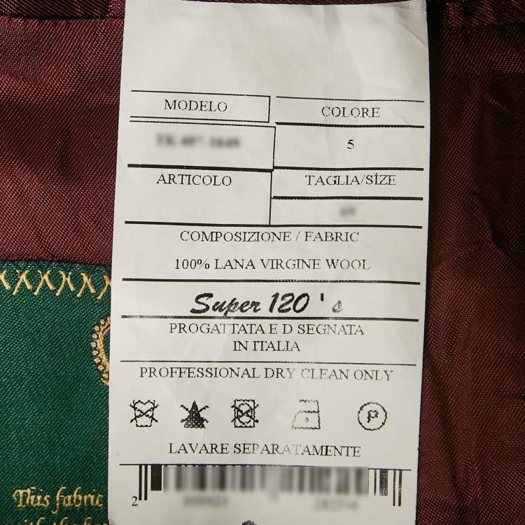 Pre Owned Ricci Di Napoli Burgundy Wool Slim Fit Suit Set XXL/XL 