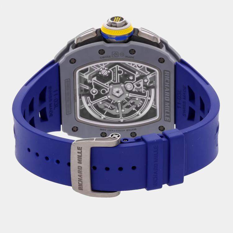 Pre Owned Richard Mille RM65-01 Split Chronograph RM65-01 FQ Automatic Black Quartz Carbon Men's Wristwatch 50mm
