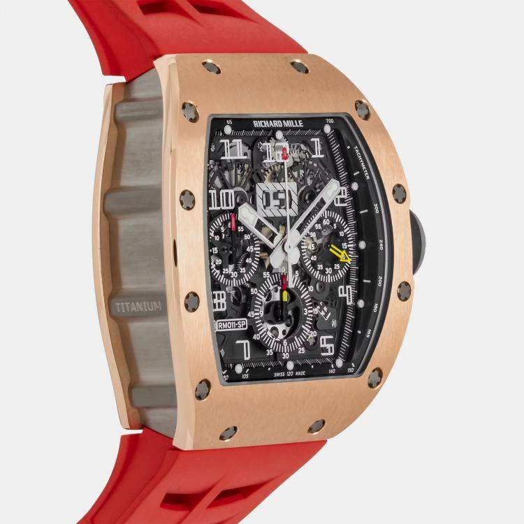 Pre Owned Pre-Owned Richard Mille RM 011 Chronograph "Felipe Massa" RM011 AJ RG Automatic 50 mm x40 mm