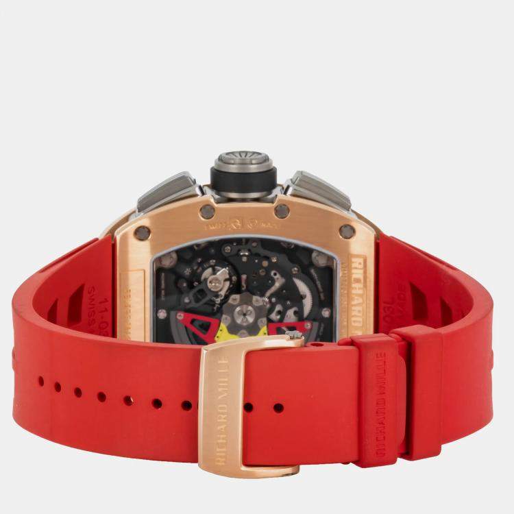 Pre Owned Pre-Owned Richard Mille RM 011 Chronograph "Felipe Massa" RM011 AJ RG Automatic 50 mm x40 mm