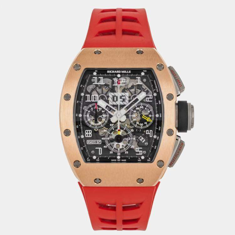Pre Owned Pre-Owned Richard Mille RM 011 Chronograph "Felipe Massa" RM011 AJ RG Automatic 50 mm x40 mm