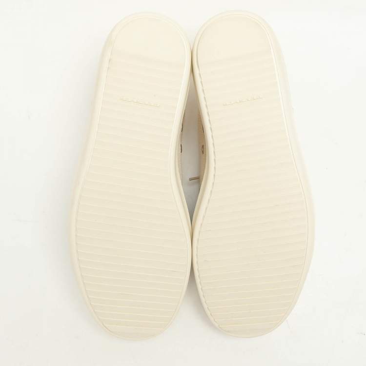 Pre Owned Rick Owens White Canvas and Nylon Overlay Low Top Sneakers Size 45