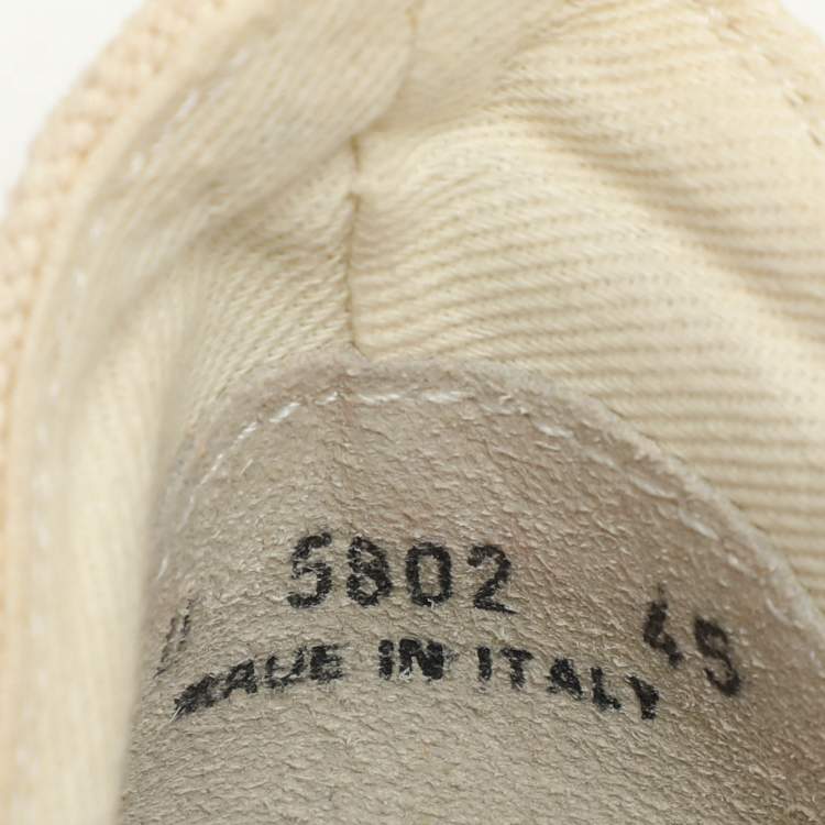 Pre Owned Rick Owens White Canvas and Nylon Overlay Low Top Sneakers Size 45