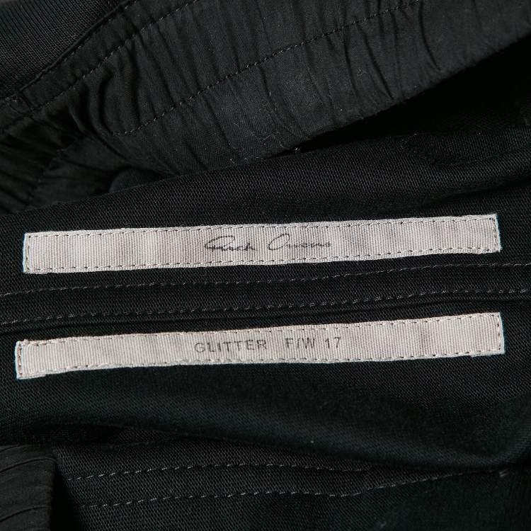 Pre Owned Rick Owens Black Cotton Knit Mastodon Cargo Pants XL