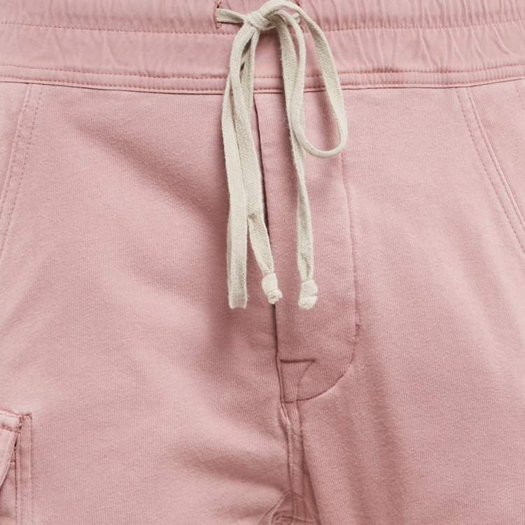 Pre Owned Rick Owens Pink Cotton Knit Mastodon Cargo Pants M