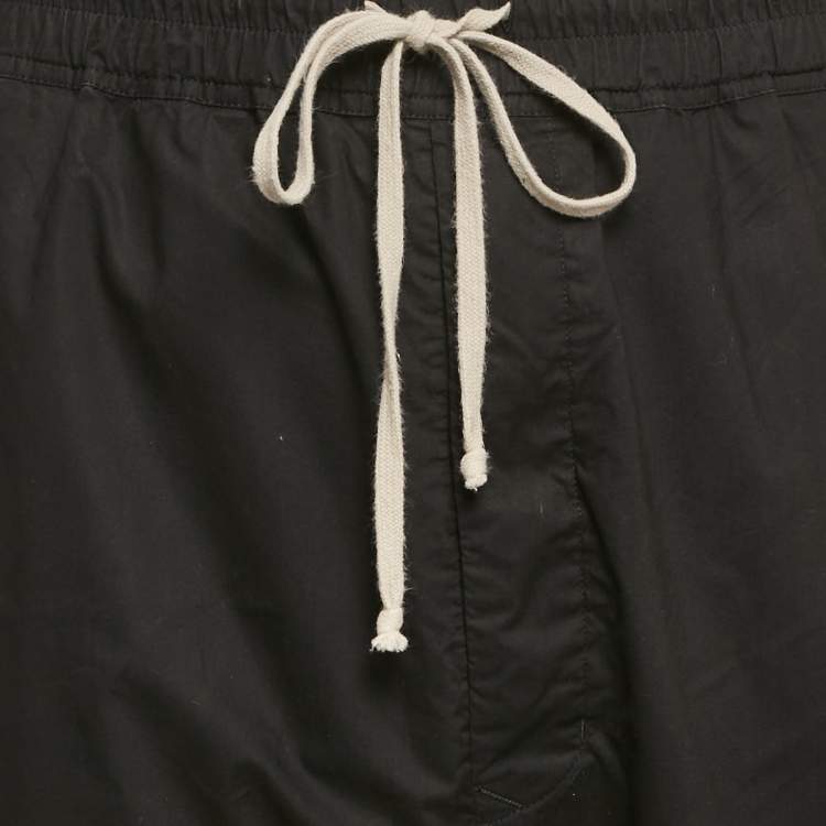 Pre Owned Rick Owens Black Cotton Drop-Crotch Pants M