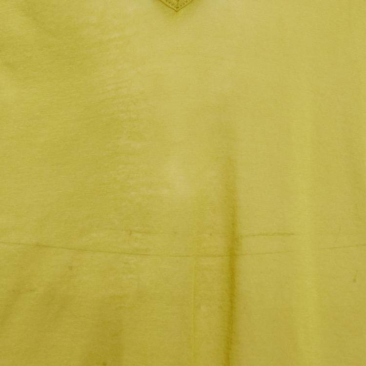 Pre Owned Rick Owens Green Jersey Semi Sheer Sleeveless T-Shirt M