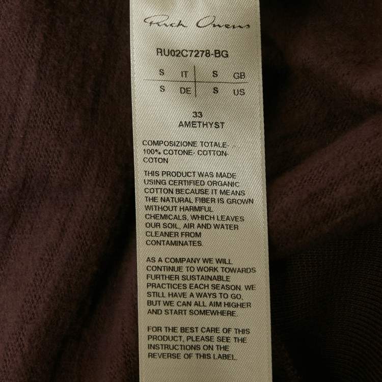 Pre Owned Rick Owens Purple Cotton Splintered Peter Sweatshirt S