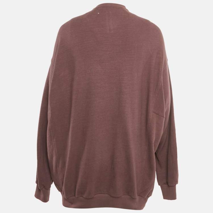 Pre Owned Rick Owens Purple Cotton Splintered Peter Sweatshirt S