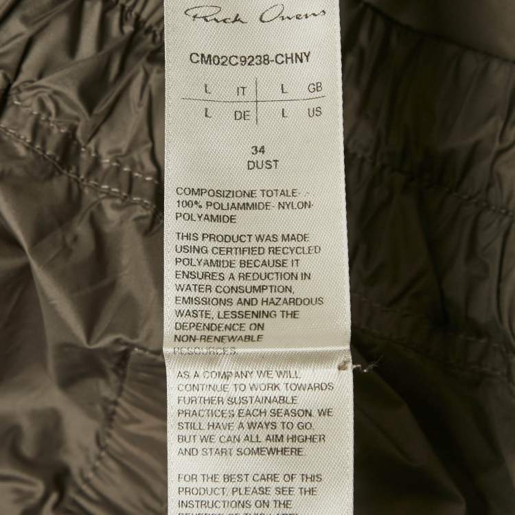 Pre Owned Rick Owens x Champion Grey Embroidered Nylon Shorts L