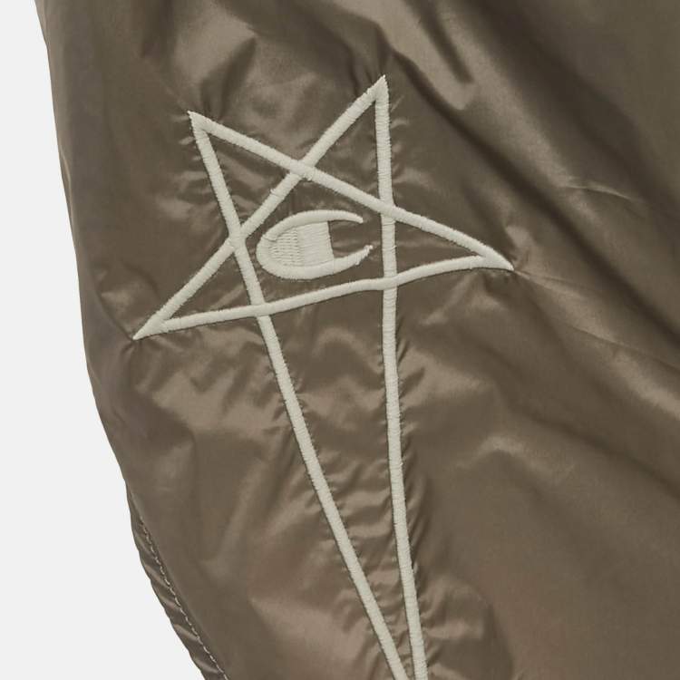 Pre Owned Rick Owens x Champion Grey Embroidered Nylon Shorts L