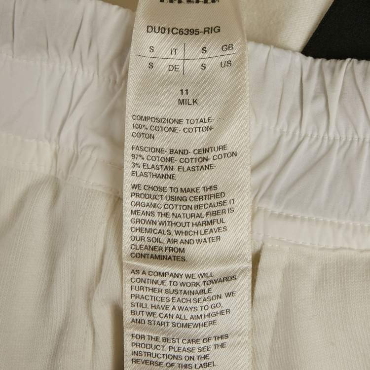 Pre Owned Rick Owens White Cotton Knit DRKSHDW Drawstring Pants S