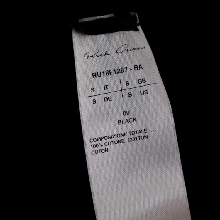 Pre Owned Rick Owens Black Knit Funnel Neck Detailed Oversized Jumper S
