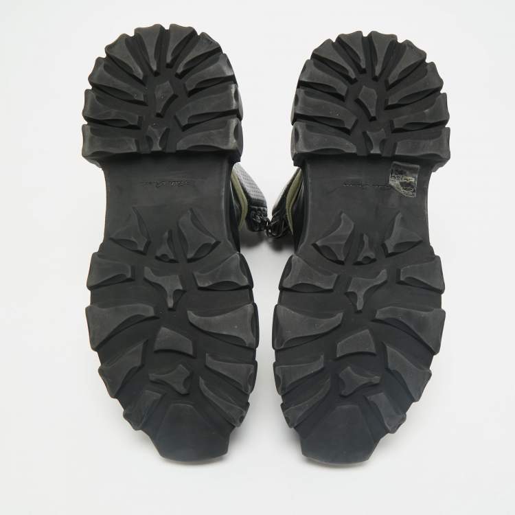 Pre Owned Rick Owens Black Leather Tractor Dunk Boots Size 41