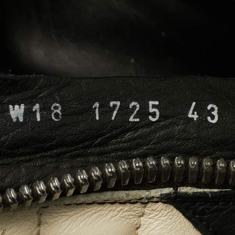 Pre Owned Rick Owens Geobasket Size 43 Black Leather High Top Sneakers